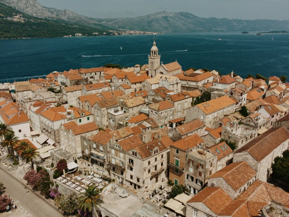 Lumbarda Korčula old town and dock